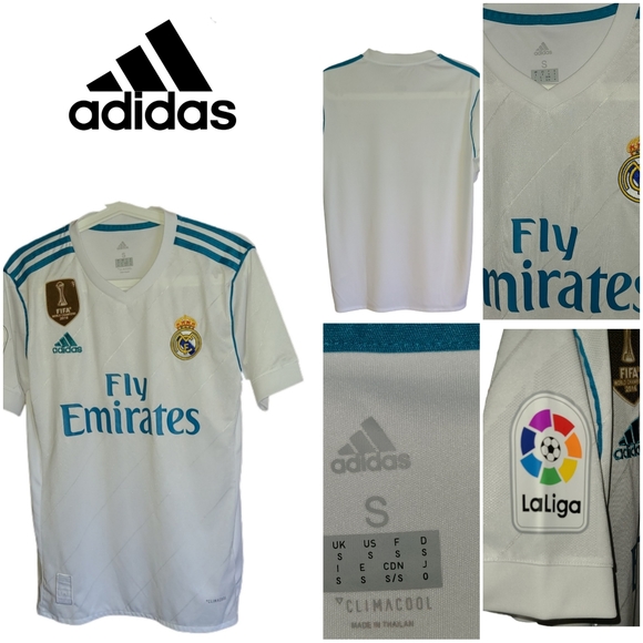 REAL MADRID FC 2016 ADIDAS FLY EMIRATES FIFA HOME LALIGA JERSEY - Picture 2 of 7